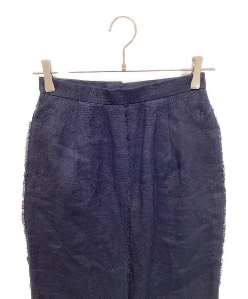 AURALEE（オーラリー）AURALEE (オーラリー) LINEN DOUBLE FACE FRINGE SKIRT ネイビーの古着・服飾アイテム