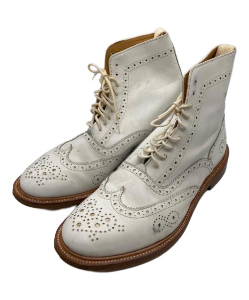 Tricker's（トリッカーズ）Tricker's (トリッカーズ) ウィングチップブーツ ホワイト サイズ:SIZE 8 1/2の古着・服飾アイテム