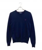 FRED PERRYフレッドペリー）の古着「クラシック ティップド Vネックニット」｜ネイビー