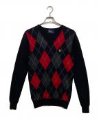 FRED PERRYフレッドペリー）の古着「ア-ガイルニット」｜ブラック