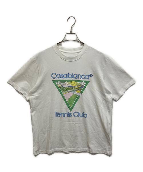 CASABLANCA（カサブランカ）CASABLANCA (カサブランカ) ワンポイント ワッペン Tシャツ ホワイト サイズ:Lの古着・服飾アイテム