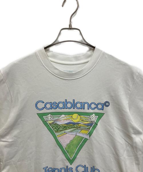 CASABLANCA（カサブランカ）CASABLANCA (カサブランカ) ワンポイント ワッペン Tシャツ ホワイト サイズ:Lの古着・服飾アイテム