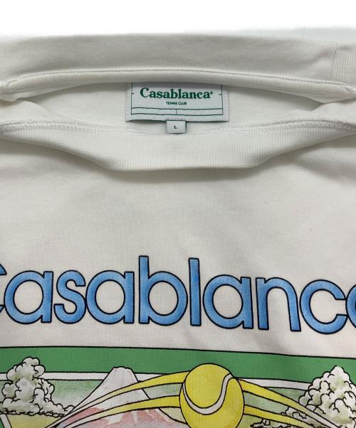 CASABLANCA（カサブランカ）CASABLANCA (カサブランカ) ワンポイント ワッペン Tシャツ ホワイト サイズ:Lの古着・服飾アイテム