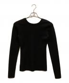 CLANEクラネ）の古着「W FACE HOLE KNIT TOPS」｜ブラック