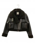 juemiジュエミ）の古着「Seam Tape Short Mouton Jacket」｜ブラック