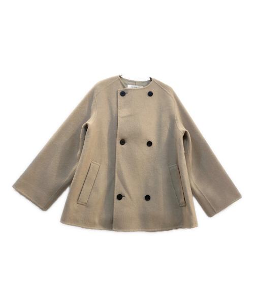 GALERIE VIE（ギャルリーヴィー）GALERIE VIE (ギャルリーヴィー) ウールダブルフェイスショートノーカラーコート ベージュ サイズ:36の古着・服飾アイテム