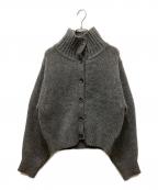 MIESROHEミースロエ）の古着「sustainableハイネックウールニットカーディガン」｜チャコールグレー