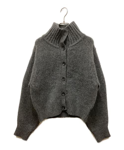 MIESROHE（ミースロエ）MIESROHE (ミースロエ) sustainableハイネックウールニットカーディガン チャコールグレー サイズ:FREEの古着・服飾アイテム