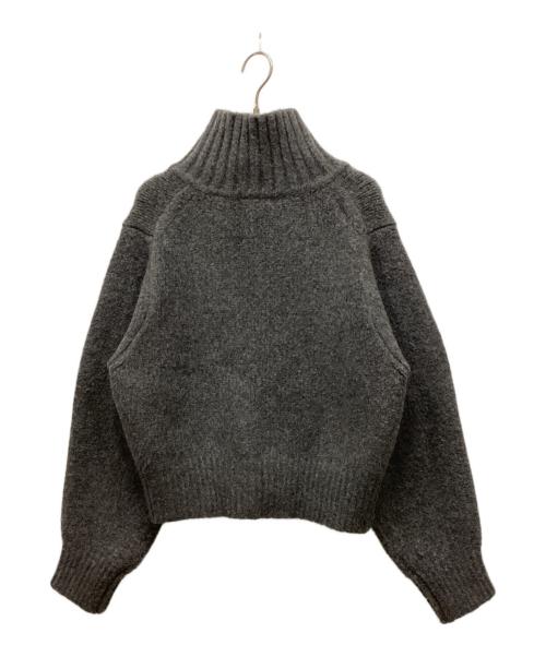 MIESROHE（ミースロエ）MIESROHE (ミースロエ) sustainableハイネックウールニットカーディガン チャコールグレー サイズ:FREEの古着・服飾アイテム