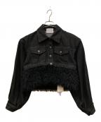 J1U by LA BELLE ETUDEジユウバイラベルエチュード）の古着「2wayクロップドGジャン」｜ブラック