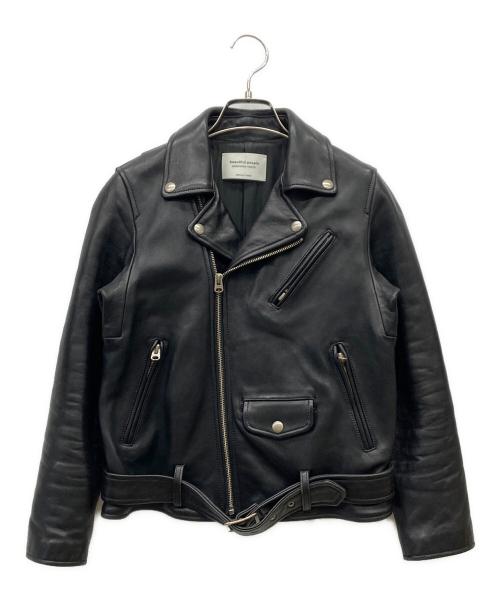 beautiful people（ビューティフルピープル）beautiful people (ビューティフルピープル) vintage leather riders jacket ブラック サイズ:150の古着・服飾アイテム