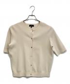 theoryセオリー）の古着「Wooster Crepe Knit Short Sleeve Cardigan」｜ベージュ