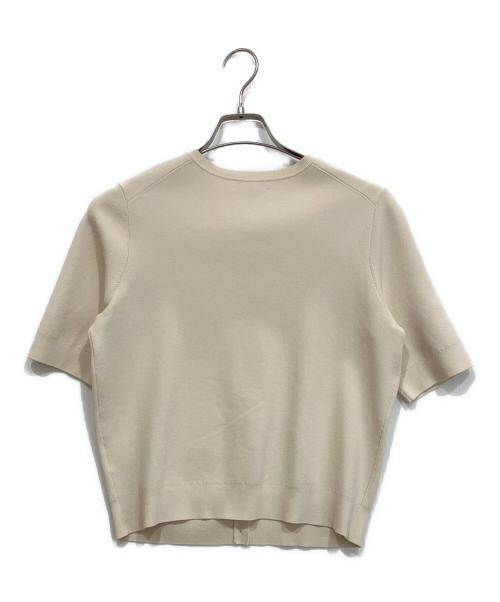theory（セオリー）theory (セオリー) Wooster Crepe Knit Short Sleeve Cardigan ベージュ サイズ:Ｍの古着・服飾アイテム
