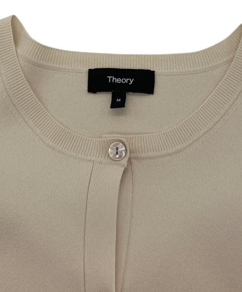 theory（セオリー）theory (セオリー) Wooster Crepe Knit Short Sleeve Cardigan ベージュ サイズ:Ｍの古着・服飾アイテム