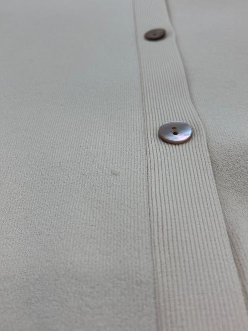 theory（セオリー）theory (セオリー) Wooster Crepe Knit Short Sleeve Cardigan ベージュ サイズ:Ｍの古着・服飾アイテム