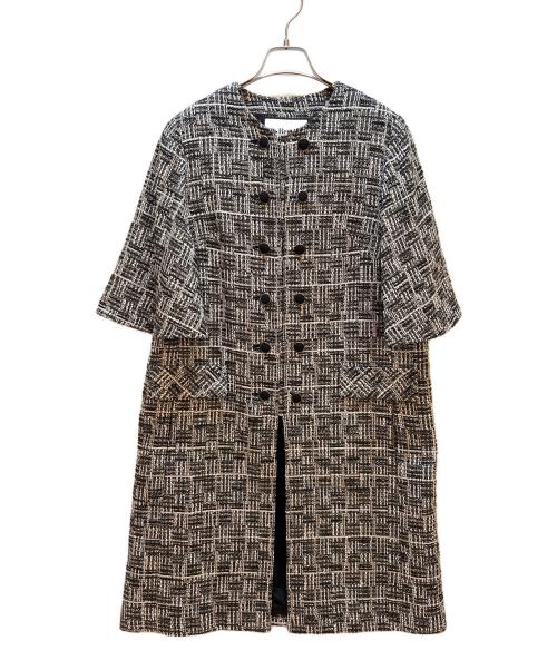 Rene（ルネ）Rene (ルネ) コート ブラック×ホワイト サイズ:36の古着・服飾アイテム