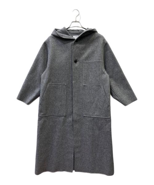 HYKE（ハイク）HYKE (ハイク) MELTON HOODED WORK COAT グレー サイズ:１の古着・服飾アイテム