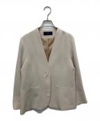 SHIPSシップス）の古着「パールモチーフボタン バックフレアジャケット」｜ベージュ