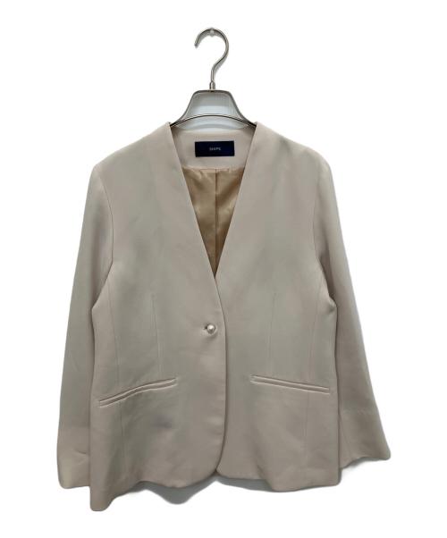 SHIPS（シップス）SHIPS (シップス) パールモチーフボタン バックフレアジャケット ベージュ サイズ:38の古着・服飾アイテム