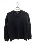 DRAWERドゥロワー）の古着「エルボーパッチカシミヤウールニット」｜ブラック