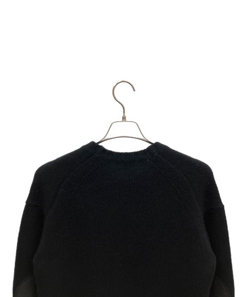 DRAWER（ドゥロワー）Drawer (ドゥロワー) エルボーパッチカシミヤウールニット ブラック サイズ:SIZE 2の古着・服飾アイテム