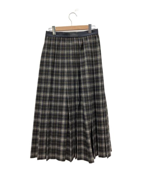 DRAWER（ドゥロワー）DRAWER (ドゥロワー) ウールカシミヤチェックスカート ブラック サイズ:SIZE 38の古着・服飾アイテム