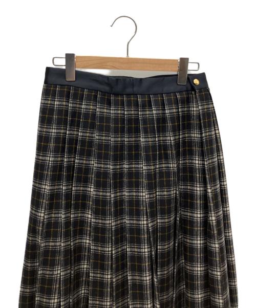 DRAWER（ドゥロワー）DRAWER (ドゥロワー) ウールカシミヤチェックスカート ブラック サイズ:SIZE 38の古着・服飾アイテム