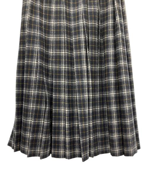 DRAWER（ドゥロワー）DRAWER (ドゥロワー) ウールカシミヤチェックスカート ブラック サイズ:SIZE 38の古着・服飾アイテム