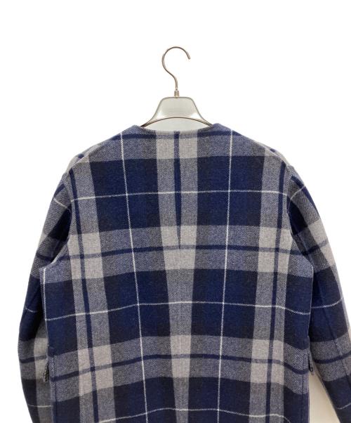 DRAWER（ドゥロワー）Drawer (ドゥロワー) ダブルフェイスチェックコート ネイビー サイズ:SIZE 38の古着・服飾アイテム