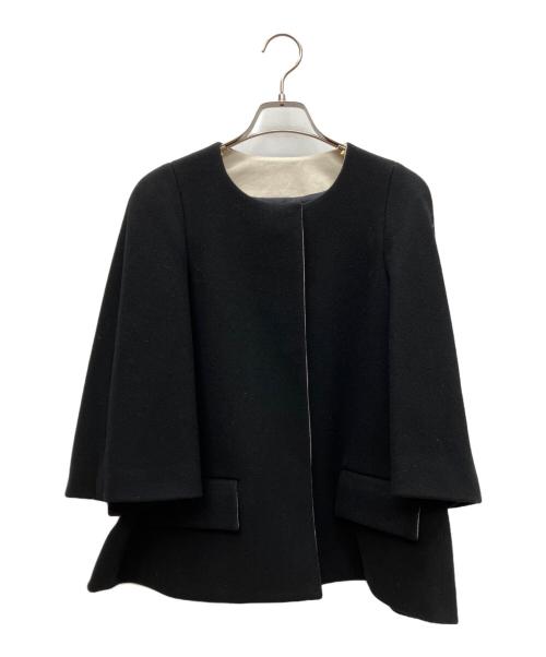 DRAWER（ドゥロワー）Drawer (ドゥロワー) ノーカラージャケット ブラック サイズ:SIZE 38の古着・服飾アイテム