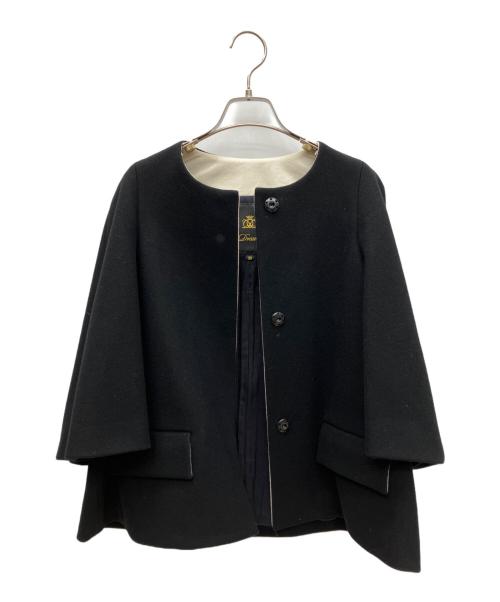 DRAWER（ドゥロワー）Drawer (ドゥロワー) ノーカラージャケット ブラック サイズ:SIZE 38の古着・服飾アイテム