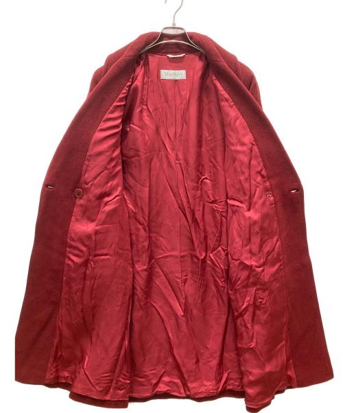 MaxMara（マックスマーラ）MaxMara (マックスマーラ) カシミヤブレンドロングコート レッド サイズ:42の古着・服飾アイテム