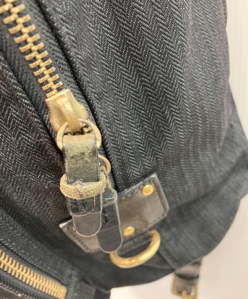 PORTER（ポーター）PORTER (ポーター) ヘリンボーンｘレザー切替リュック ブラックの古着・服飾アイテム