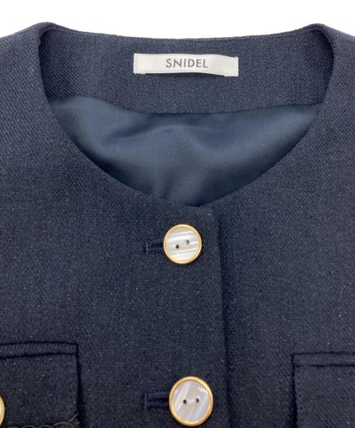 Snidel（スナイデル）Snidel (スナイデル) サマーツイードジャケット ネイビー サイズ:SIZE 0の古着・服飾アイテム