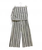 CURRENTAGEカレンテージ）の古着「ストライプ2wayパンツ」｜アイボリー