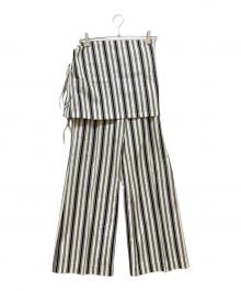 CURRENTAGE（カレンテージ）の古着「ストライプ2wayパンツ」｜アイボリー