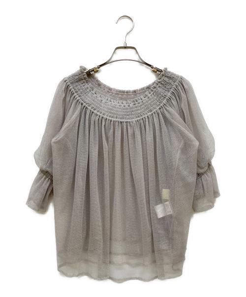 Diagram（ダイアグラム）Diagram (ダイアグラム) チュールシャーリングトップ グレー サイズ:36の古着・服飾アイテム