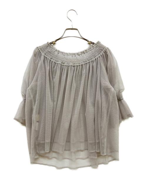 Diagram（ダイアグラム）Diagram (ダイアグラム) チュールシャーリングトップ グレー サイズ:36の古着・服飾アイテム