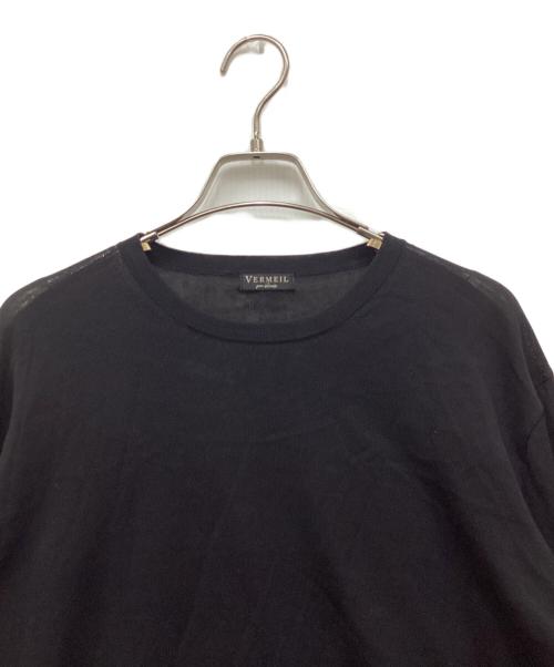 VERMEIL par iena（ヴェルメイユ パー イエナ）VERMEIL par iena (ヴェルメイユ パー イエナ) ICE Feel Cotton Knit プルオーバー ブラック サイズ:FREEの古着・服飾アイテム