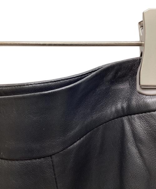 POLO RALPH LAUREN（ポロ・ラルフローレン）POLO RALPH LAUREN (ポロ・ラルフローレン) ラムレザースカート ブラック サイズ:4の古着・服飾アイテム