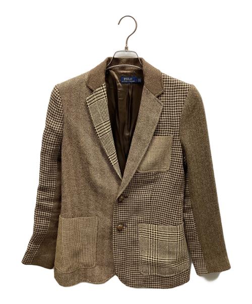 POLO RALPH LAUREN（ポロ・ラルフローレン）POLO RALPH LAUREN (ポロ・ラルフローレン) パッチワークジャケット ブラウン サイズ:2の古着・服飾アイテム