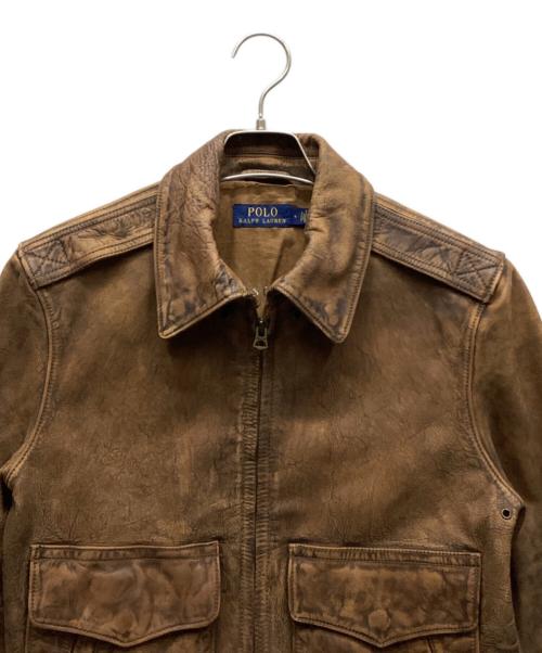 POLO RALPH LAUREN（ポロ・ラルフローレン）POLO RALPH LAUREN (ポロ・ラルフローレン) レザージャケット ブラウン サイズ:4の古着・服飾アイテム