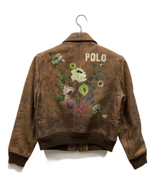 POLO RALPH LAUREN（ポロ・ラルフローレン）POLO RALPH LAUREN (ポロ・ラルフローレン) レザージャケット ブラウン サイズ:4の古着・服飾アイテム