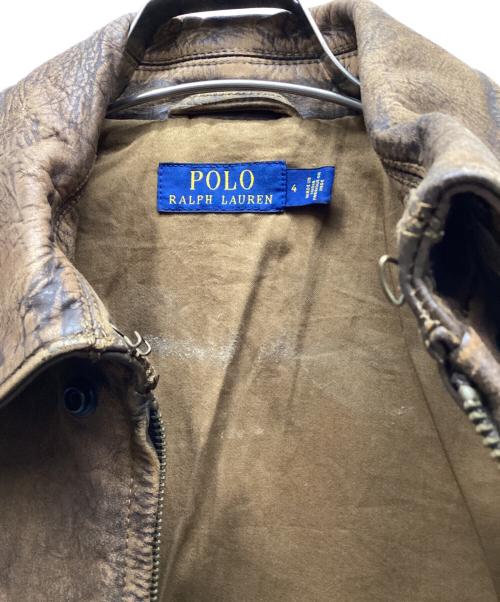 POLO RALPH LAUREN（ポロ・ラルフローレン）POLO RALPH LAUREN (ポロ・ラルフローレン) レザージャケット ブラウン サイズ:4の古着・服飾アイテム