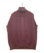 Salvatore Ferragamoサルヴァトーレ フェラガモ）の古着「マント ニットポンチョコート」｜ボルドー