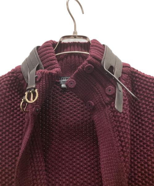 Salvatore Ferragamo（サルヴァトーレ フェラガモ）Salvatore Ferragamo (サルヴァトーレ フェラガモ) マント ニットポンチョコート ボルドー サイズ:Sの古着・服飾アイテム