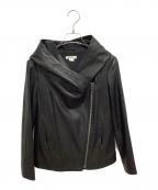 HELMUT LANGヘルムートラング）の古着「HOODED LTH JK WASHED LEATHER」｜ブラック