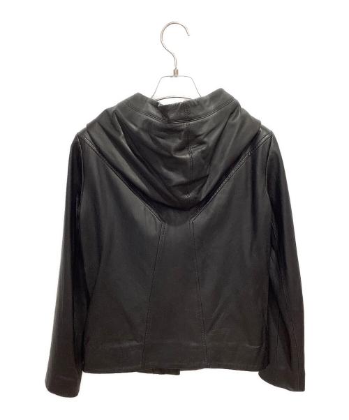 HELMUT LANG（ヘルムートラング）HELMUT LANG (ヘルムートラング) HOODED LTH JK WASHED LEATHER ブラック サイズ:Pの古着・服飾アイテム