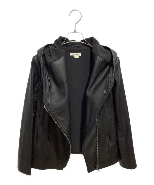 HELMUT LANG（ヘルムートラング）HELMUT LANG (ヘルムートラング) HOODED LTH JK WASHED LEATHER ブラック サイズ:Pの古着・服飾アイテム