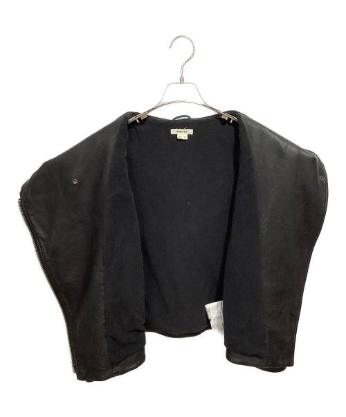 HELMUT LANG（ヘルムートラング）HELMUT LANG (ヘルムートラング) HOODED LTH JK WASHED LEATHER ブラック サイズ:Pの古着・服飾アイテム